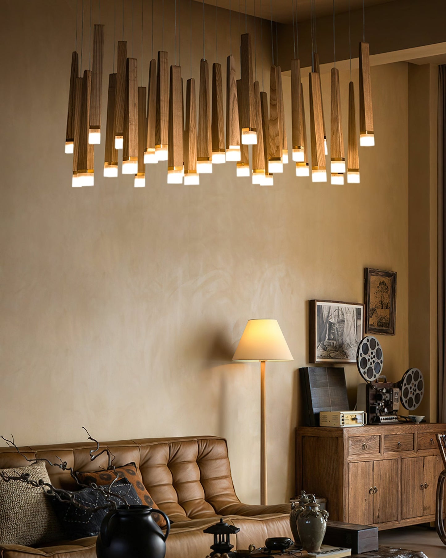 Firewood Stick Chandelier