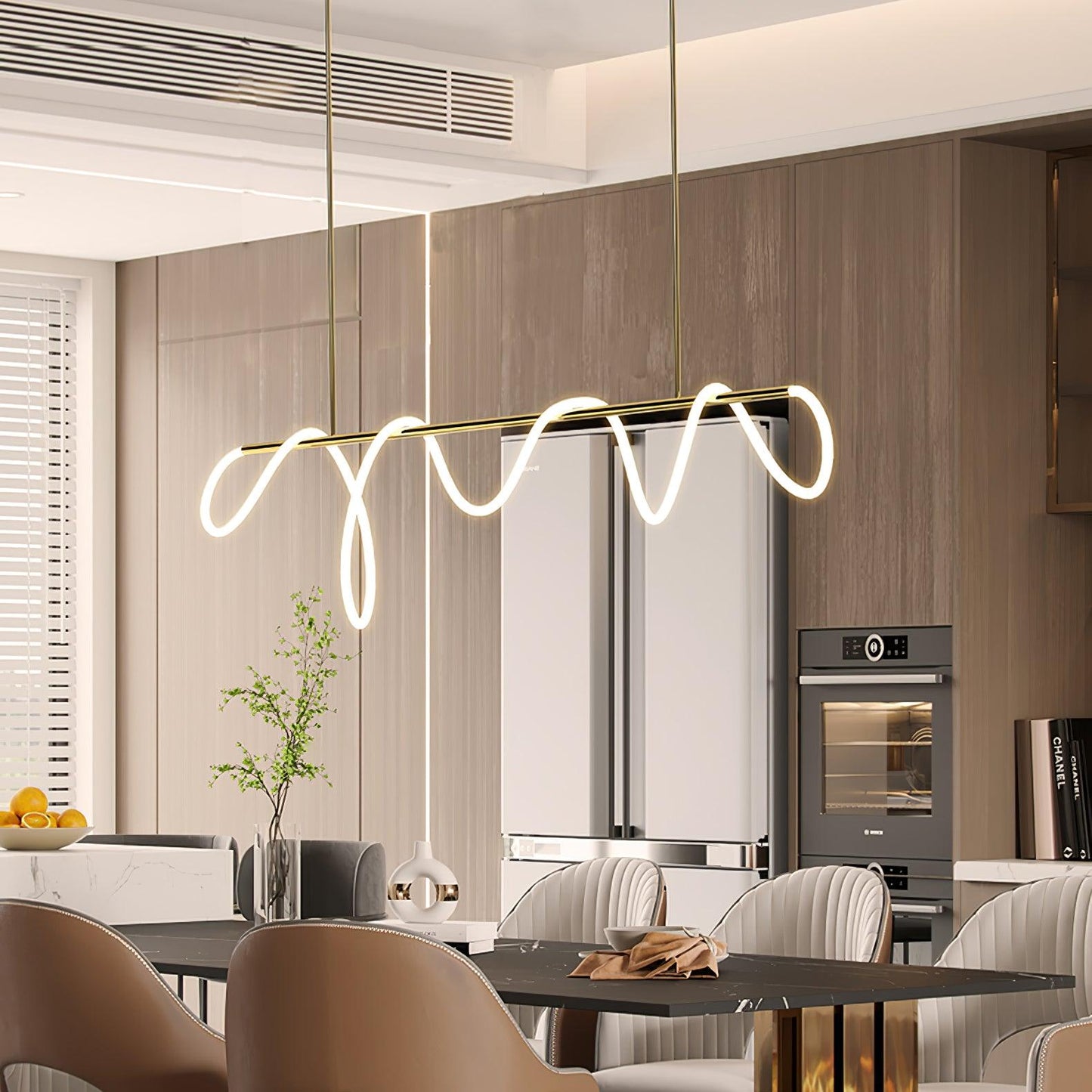 Flexible Linear Curve Chandelier