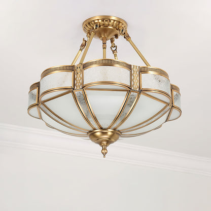 Floral Brass Ceiling Lamp