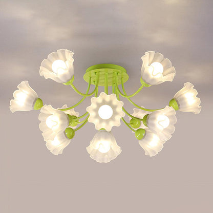 Floral Sculpted Ceiling Lamp