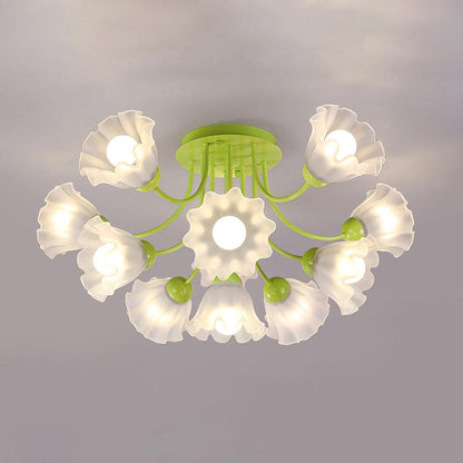 Floral Sculpted Ceiling Lamp