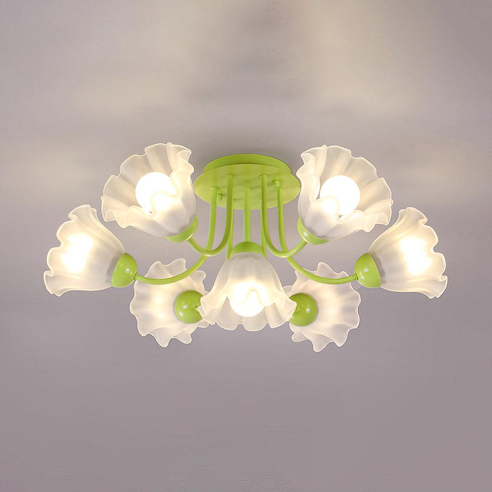 Floral Sculpted Ceiling Lamp