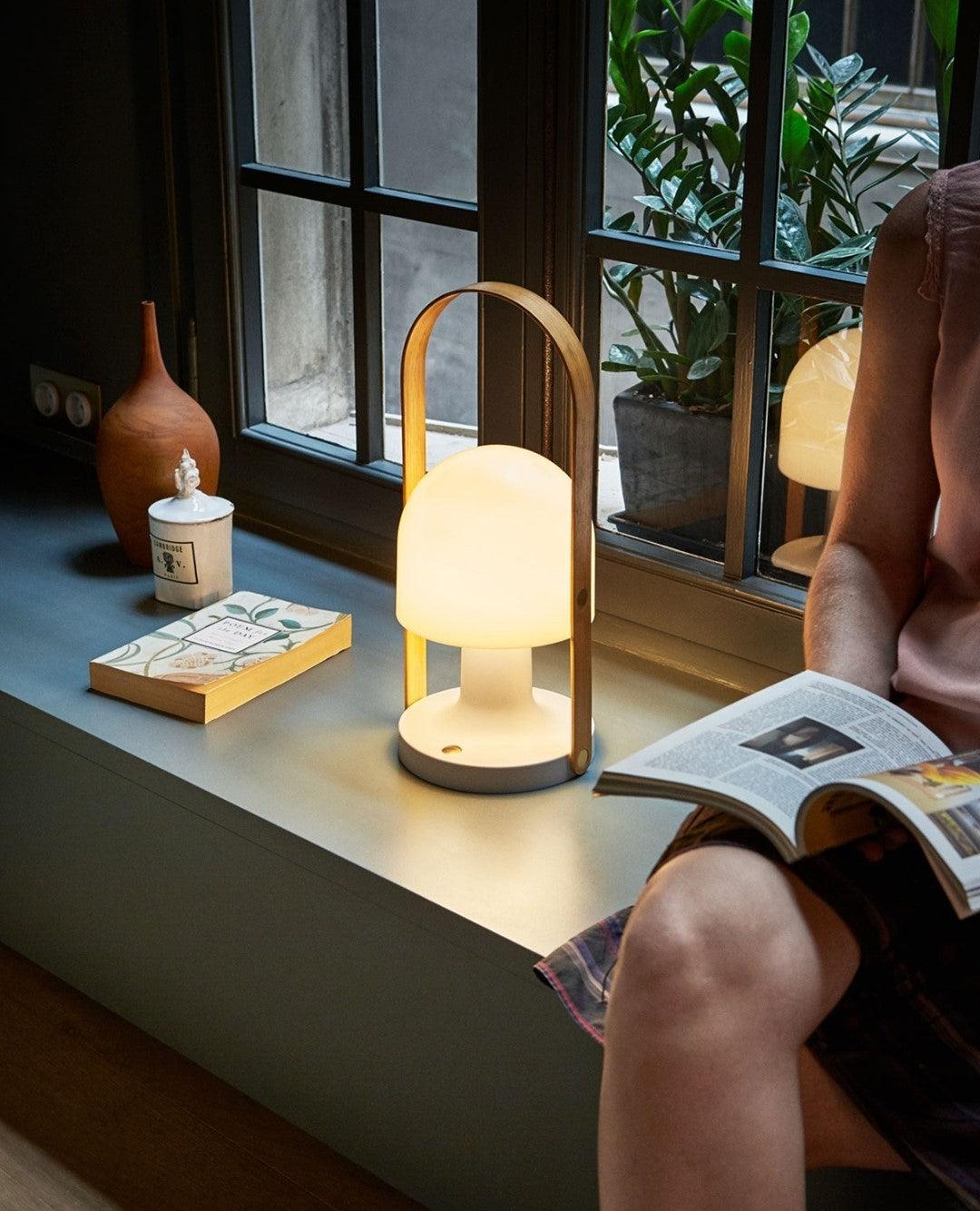 Portable Glass Charging Table Lamp