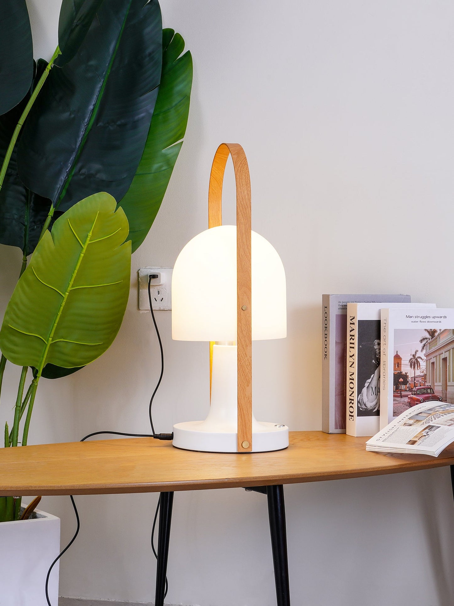 Portable Glass Charging Table Lamp