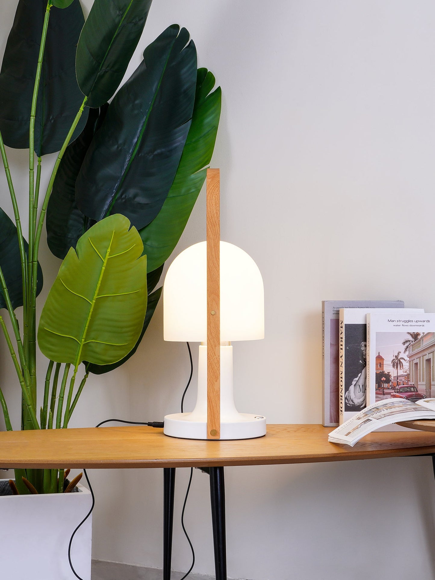 Portable Glass Charging Table Lamp