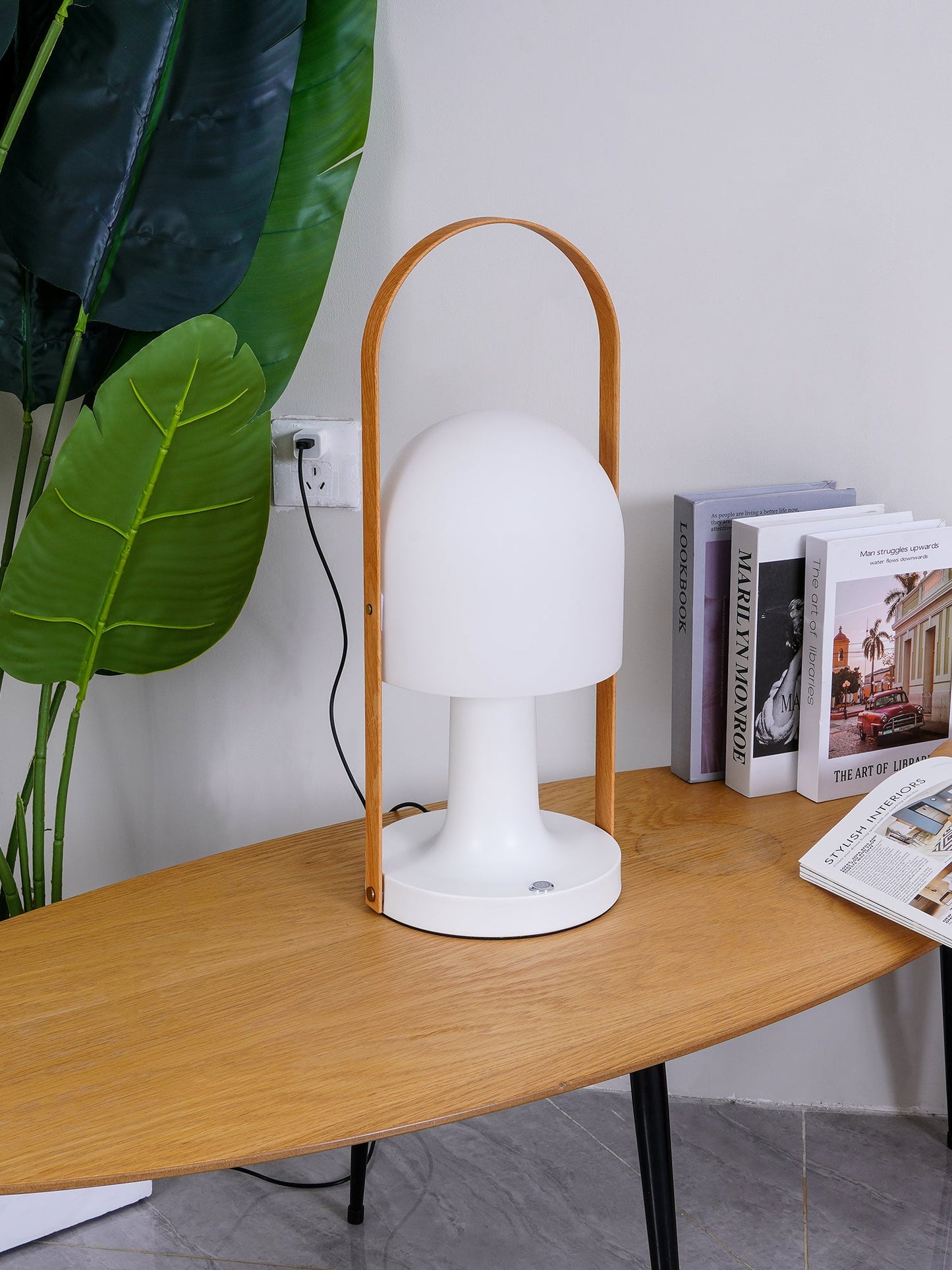 Portable Glass Charging Table Lamp