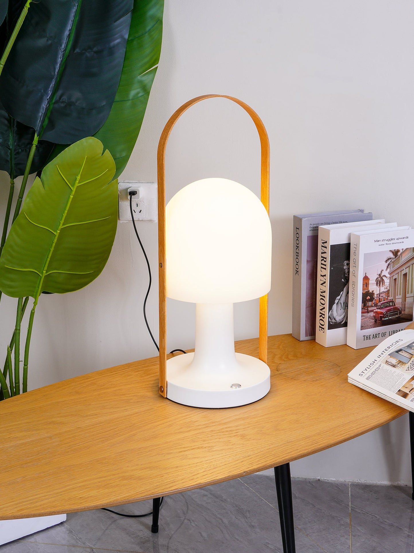 Portable Glass Charging Table Lamp