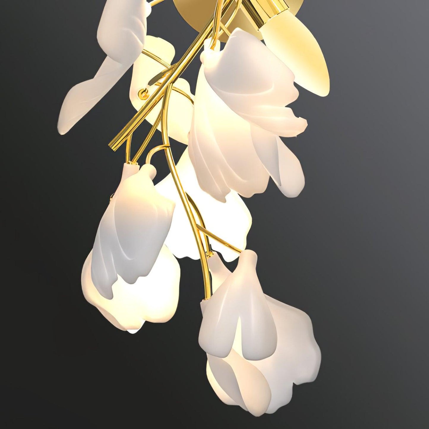 Wandlampe mit Gingko-Blumen