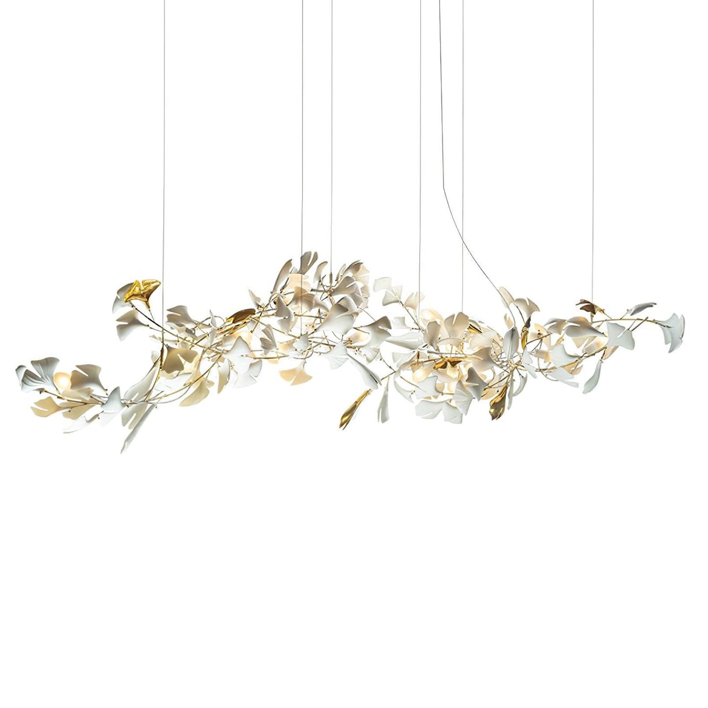 Gold White Leaves Combination Gingko Chandeliers