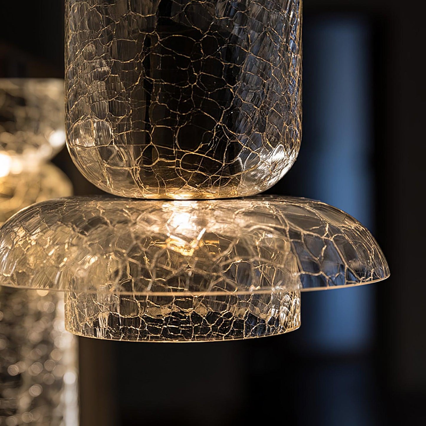 مصباح قلادة من الزجاج المشقق الجليدي