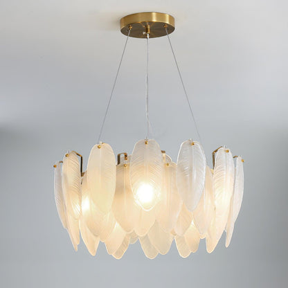 Glass Feather Chandelier