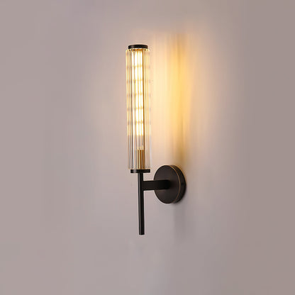 Glass Linear Brass Wall Light