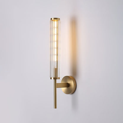 Glass Linear Brass Wall Light