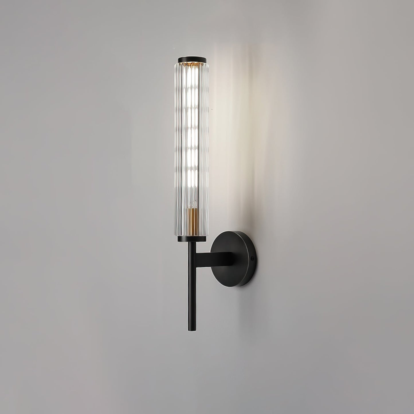 Glass Linear Brass Wall Light