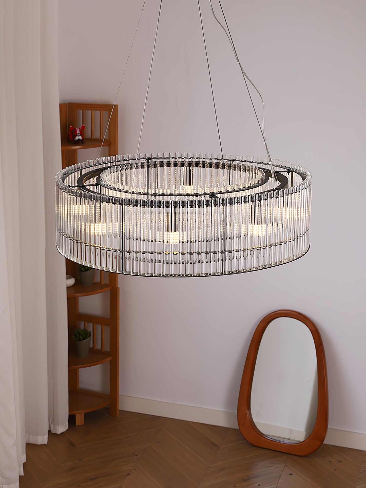 Glass Tube Ring Chandelier