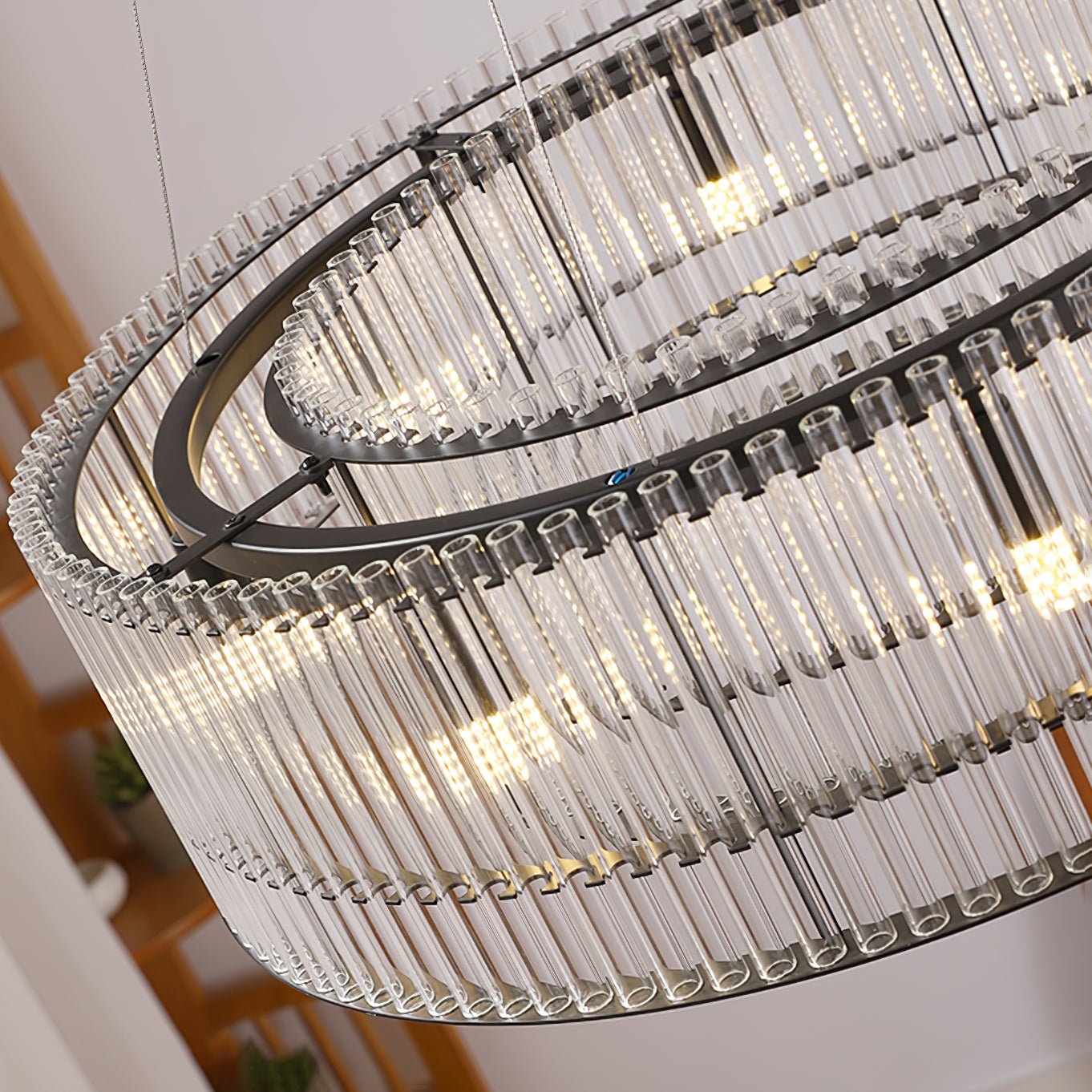 Glass Tube Ring Chandelier