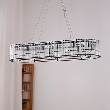 Glass Tube Ring Chandelier