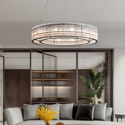 Glass Tube Ring Chandelier