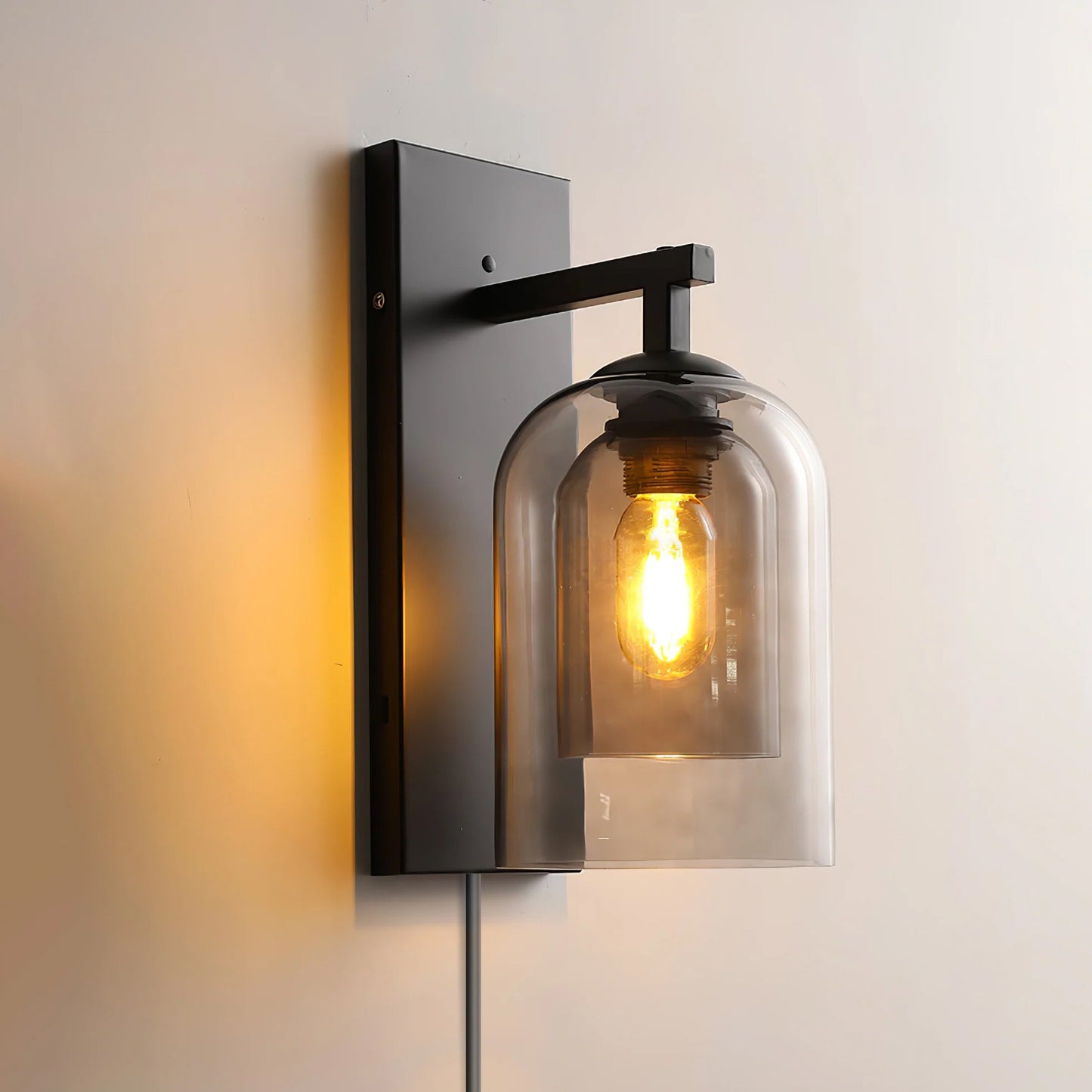 Glass Tubular Plug-in Wall Lamp