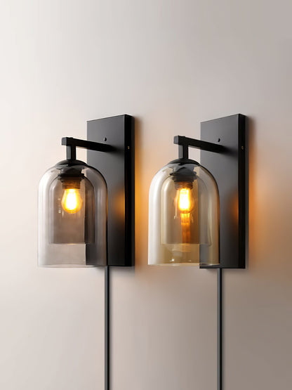 Glass Tubular Plug-in Wall Lamp