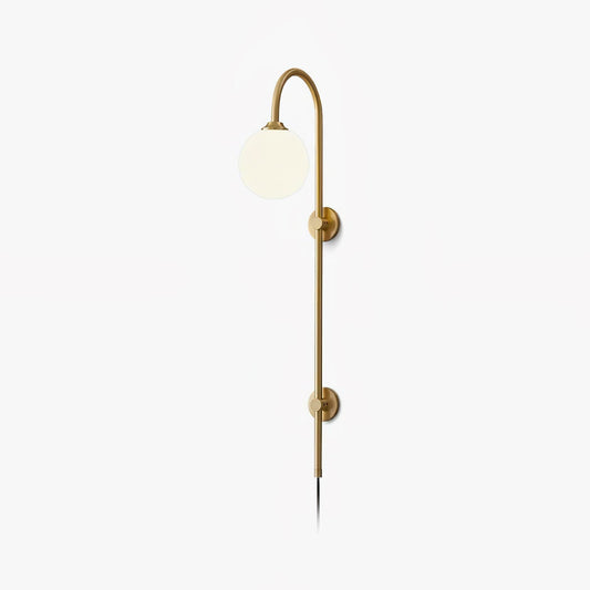 Globe Brass Plug-in Wall Sconce