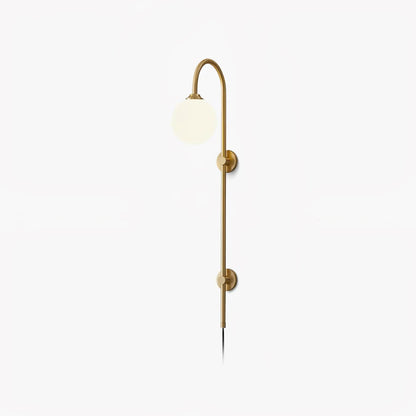 Globe Brass Plug-in Wall Sconce