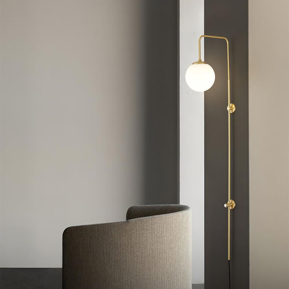 Globe Brass Plug-in Wall Sconce