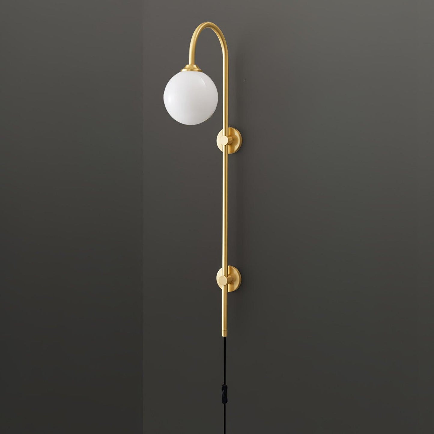 Globe Brass Plug-in Wall Sconce