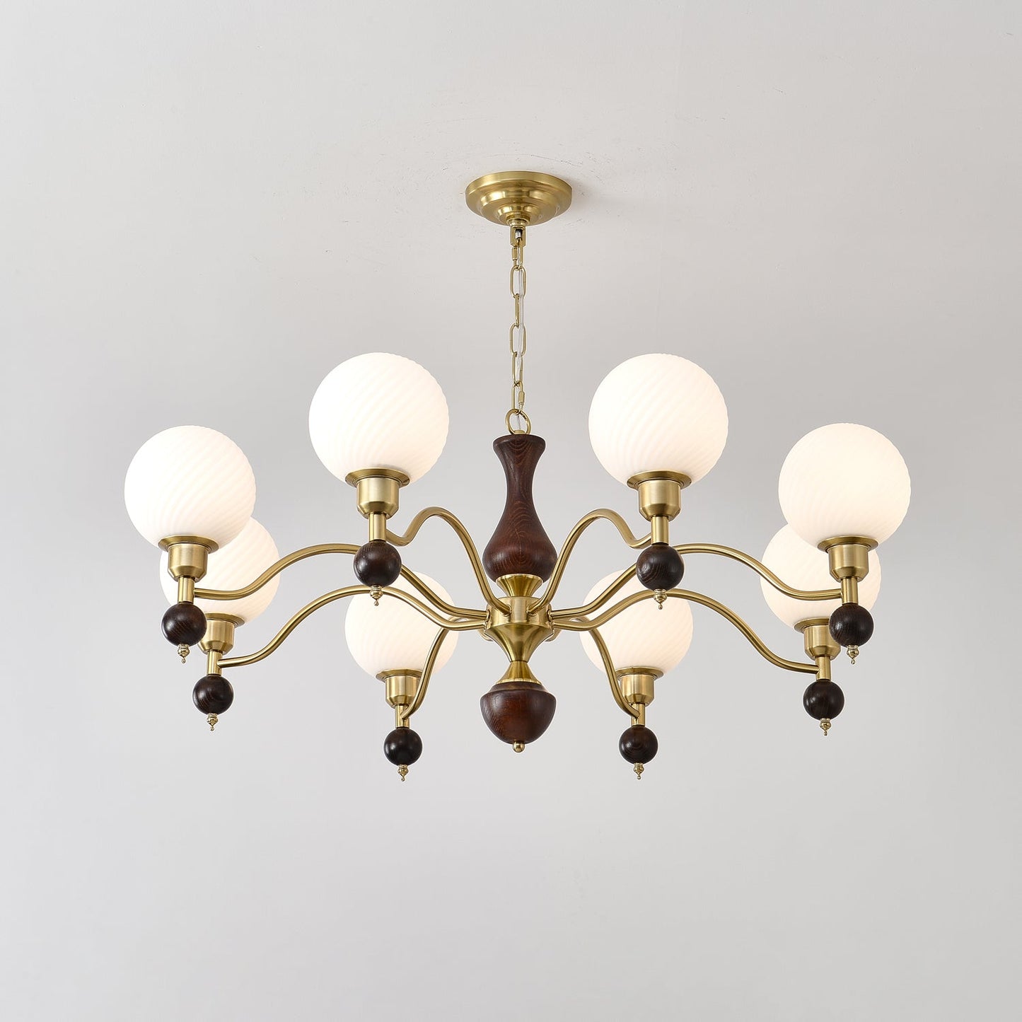 Globe Orb Wood Chandelier