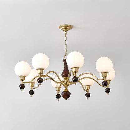 Globe Orb Wood Chandelier