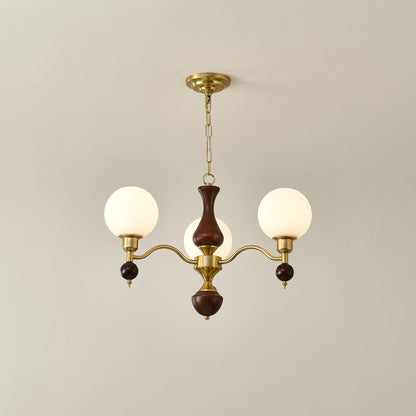 Globe Orb Wood Chandelier