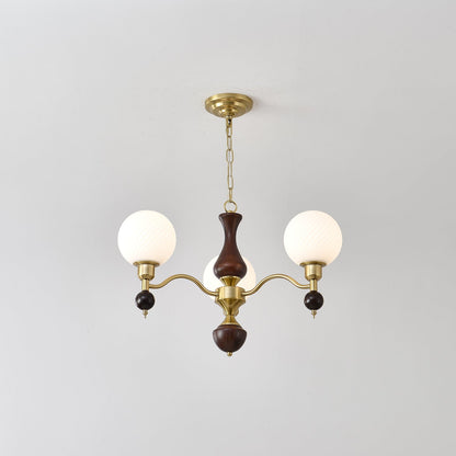 Globe Orb Wood Chandelier