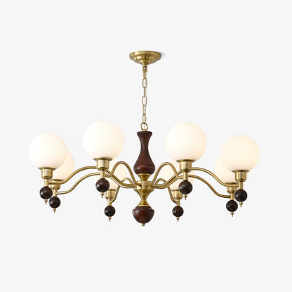 Globe Orb Wood Chandelier