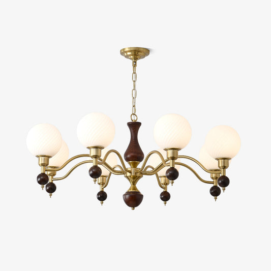 Globe Orb Wood Chandelier