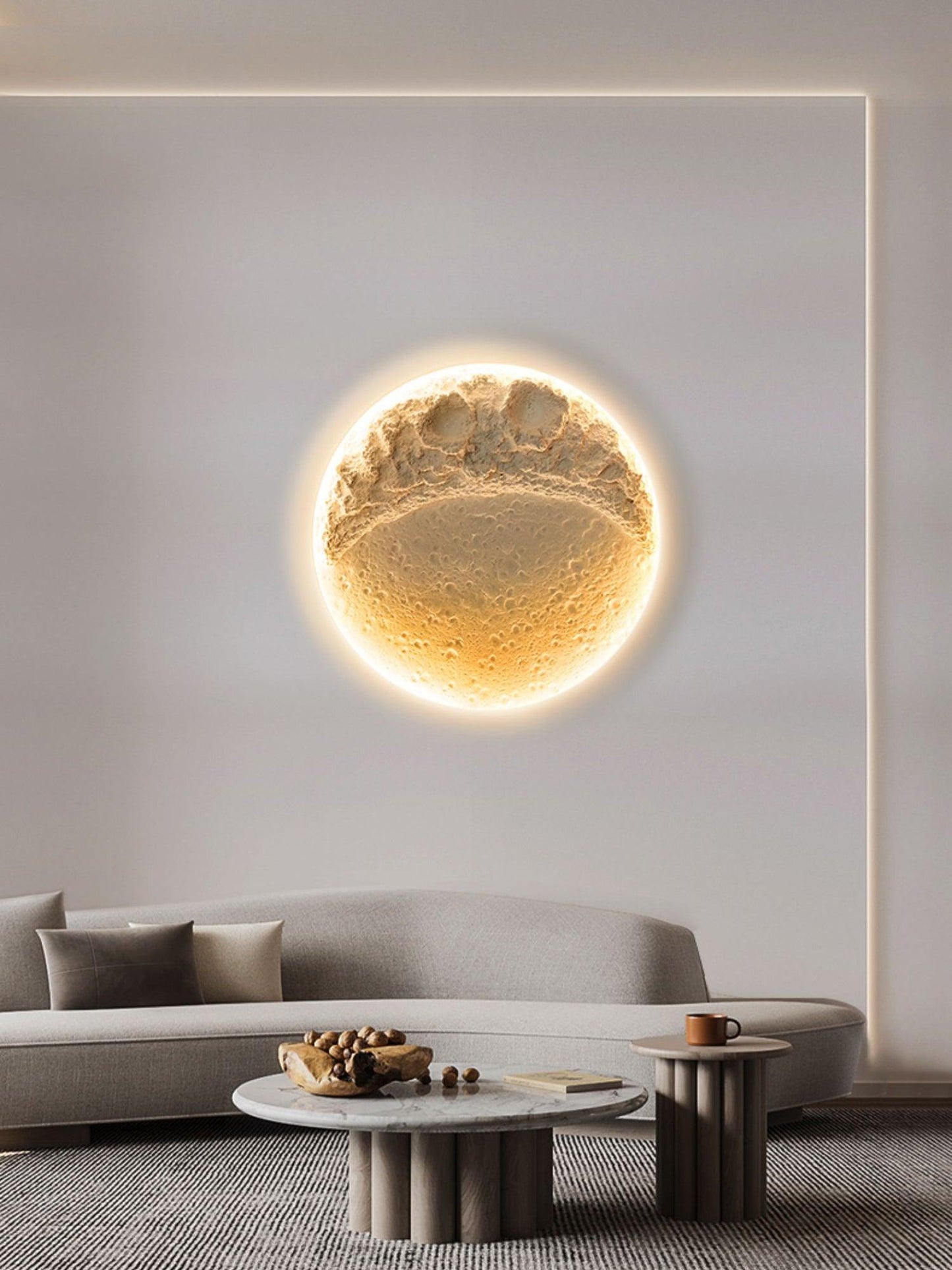 Gypsum Moon Wall Lamp