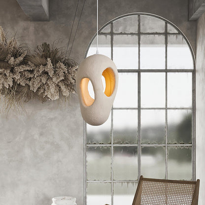 Hand-Built White Pendant Lamp