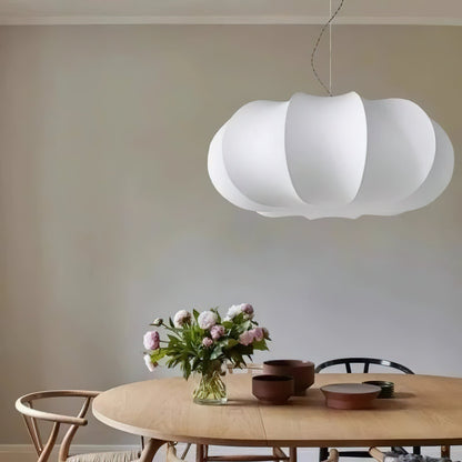 Oblate Silk Pendant Lamp