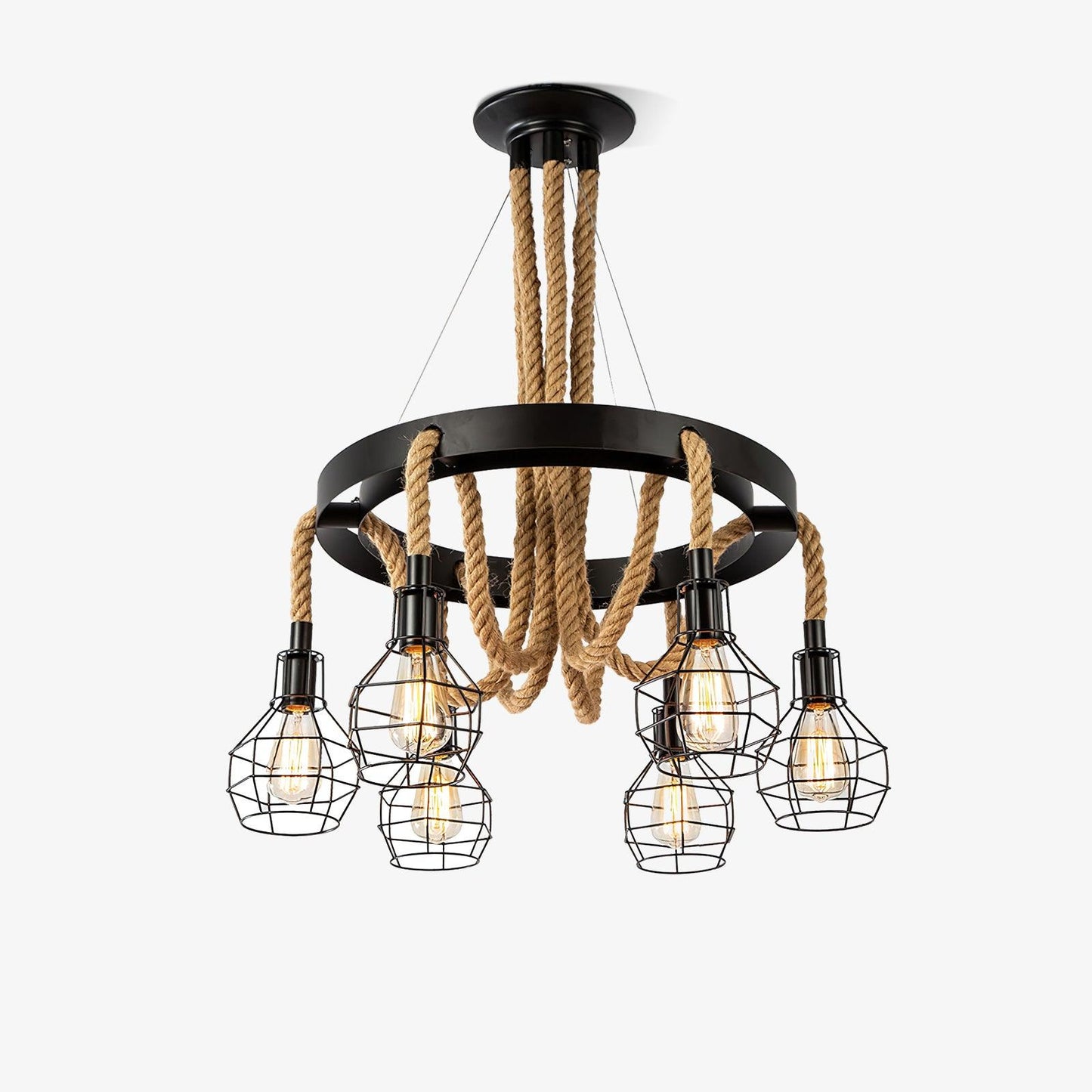 Hemp Rope Industrial Starfall Chandelier