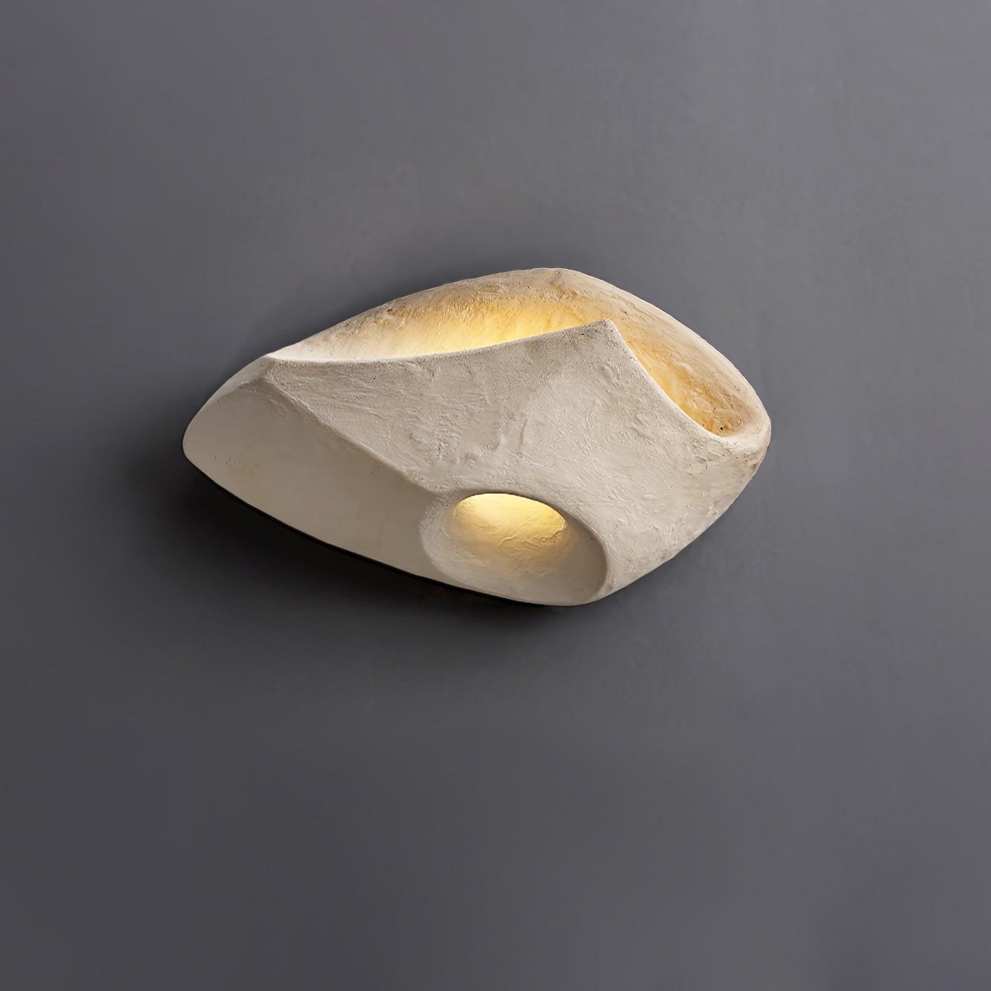 Cement Hollow Wall Light Model B ∅ 11.2″ x H 9.6″ / Dia 28.5cm x H 24.5cm / Cement grey Wall lamp
