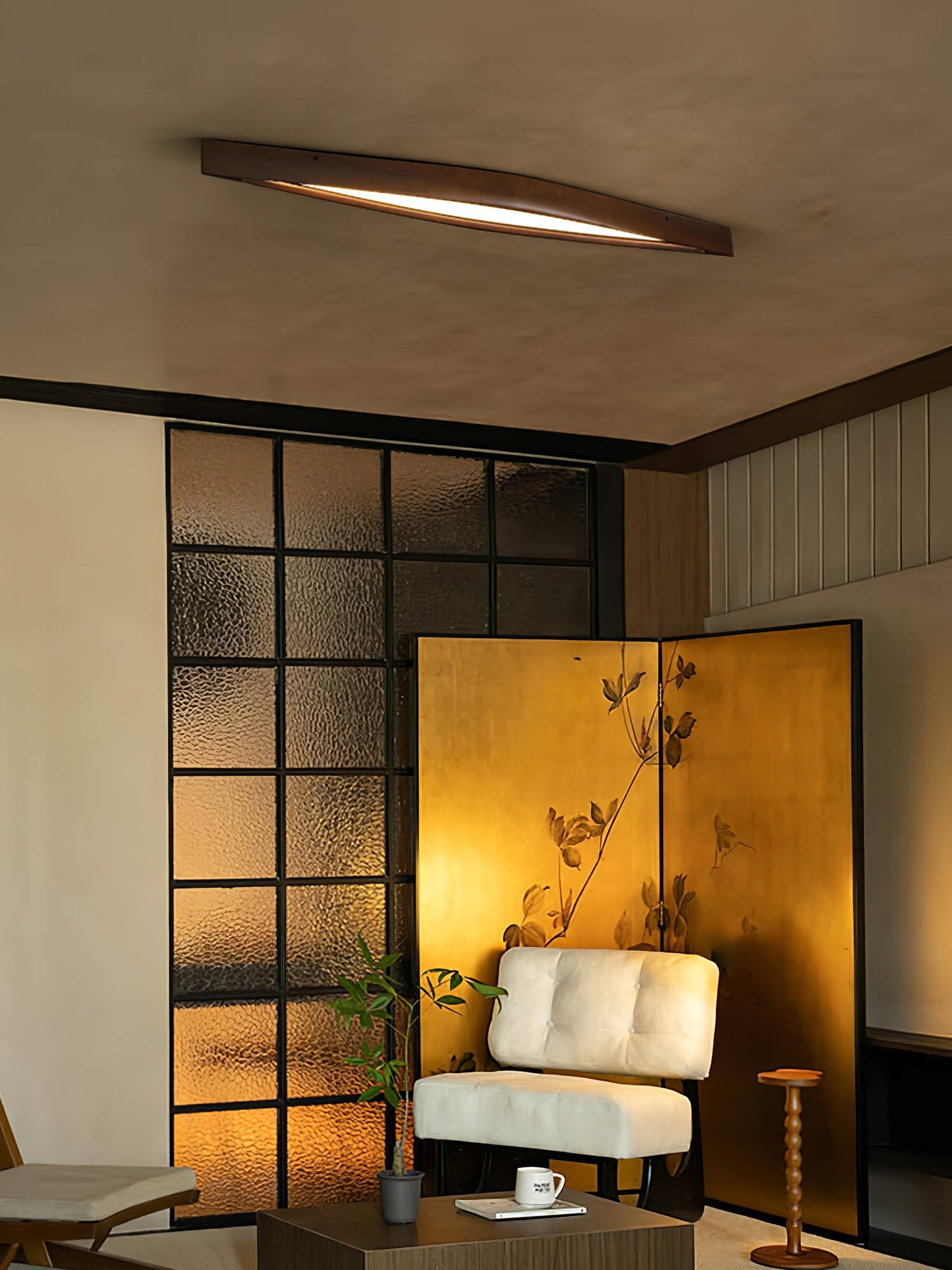 Horizon Linear Wood Ceiling Lamp