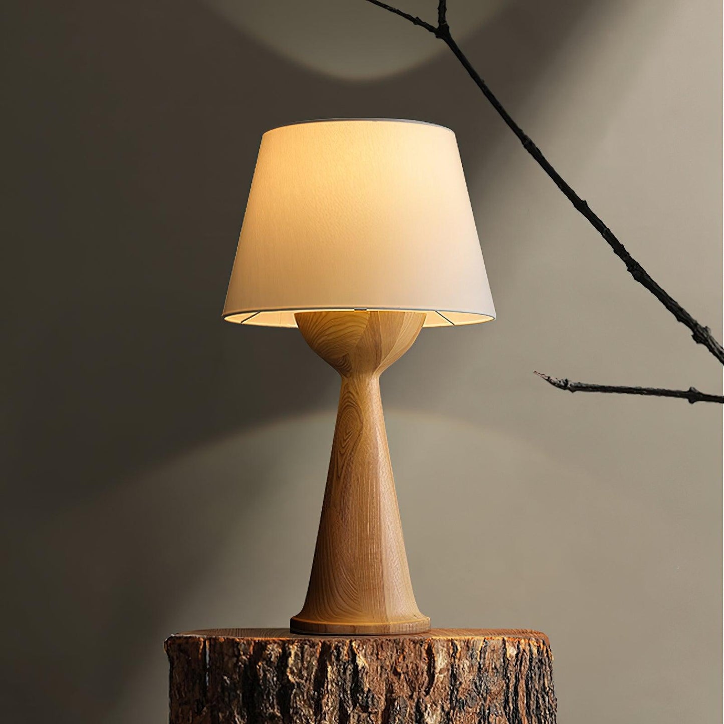 Hourglass Wood Table Lamp