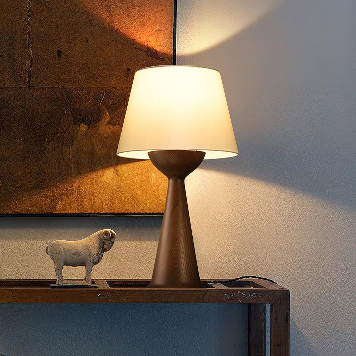 Hourglass Wood Table Lamp