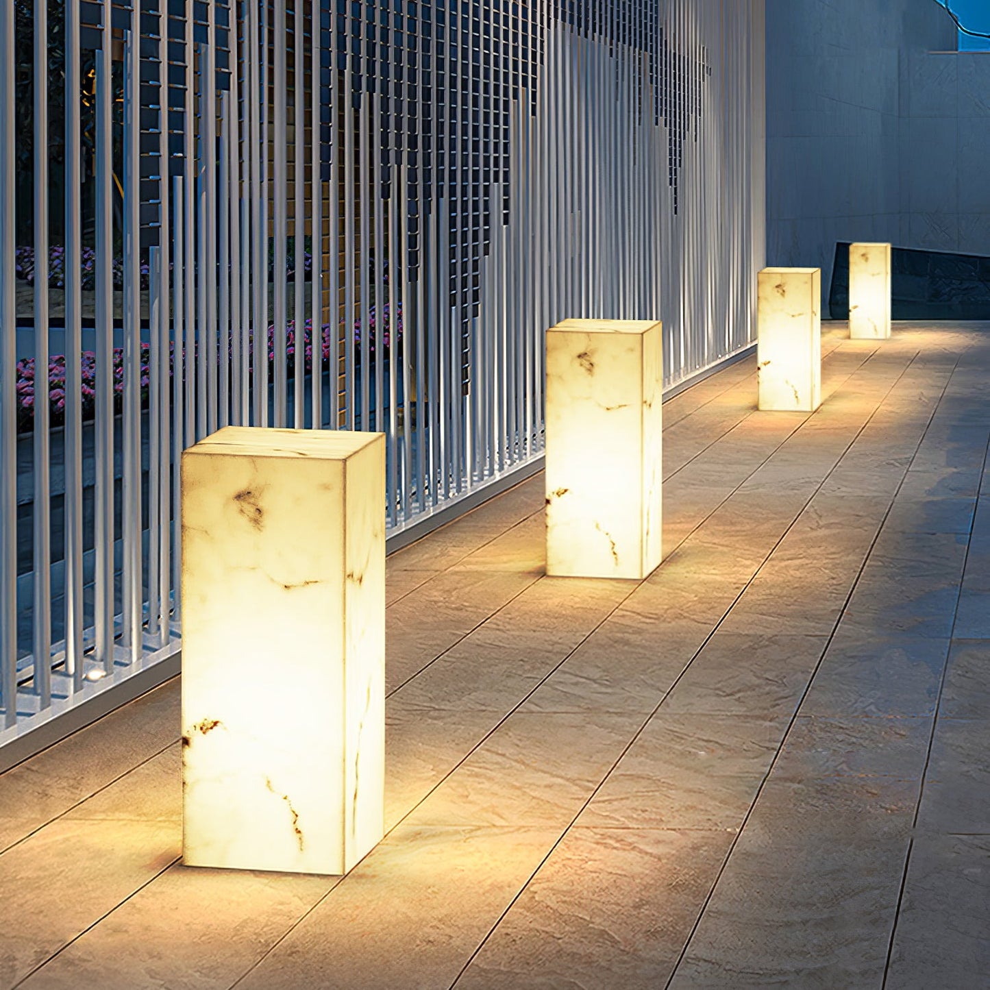 Imitation Marble Cube Outdoor Light