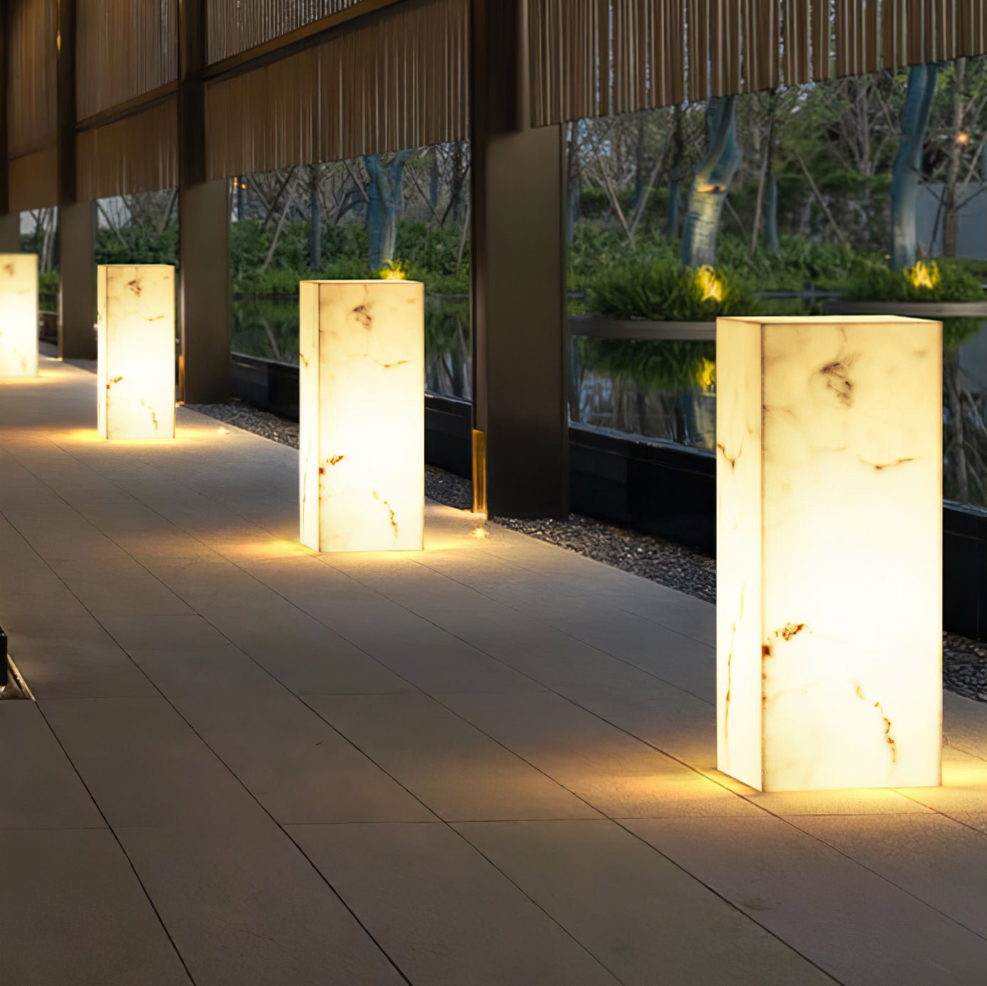 Imitation Marble Cube Outdoor Light