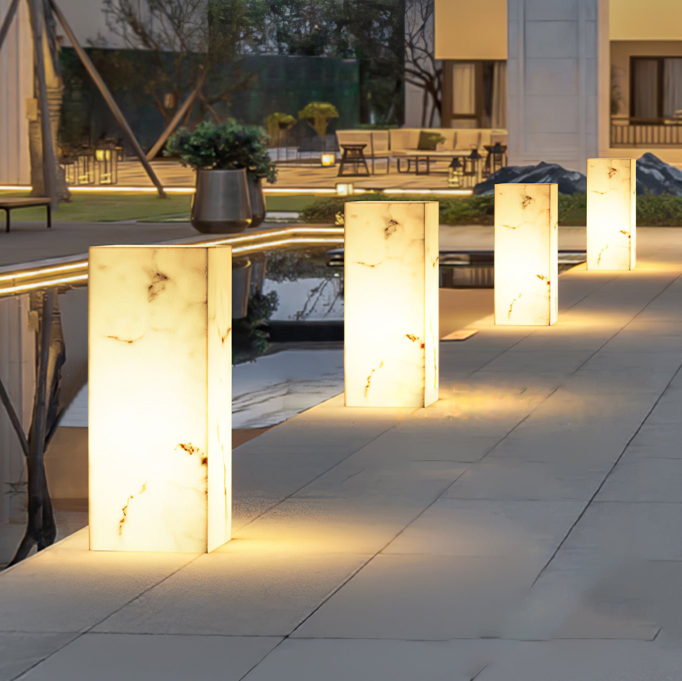 Imitation Marble Cube Outdoor Light