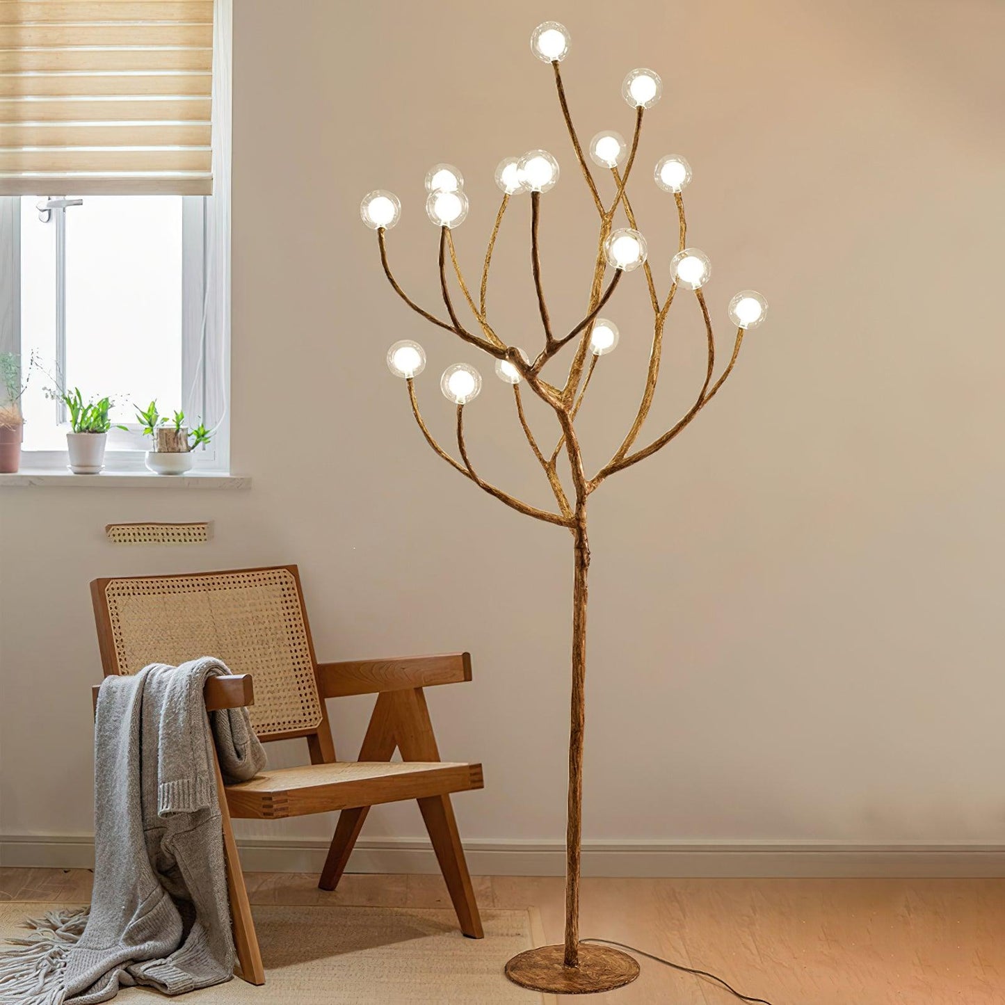Imitation Wood Floor Lamp
