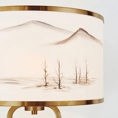 Tischlampe mit Landschaftsmalerei