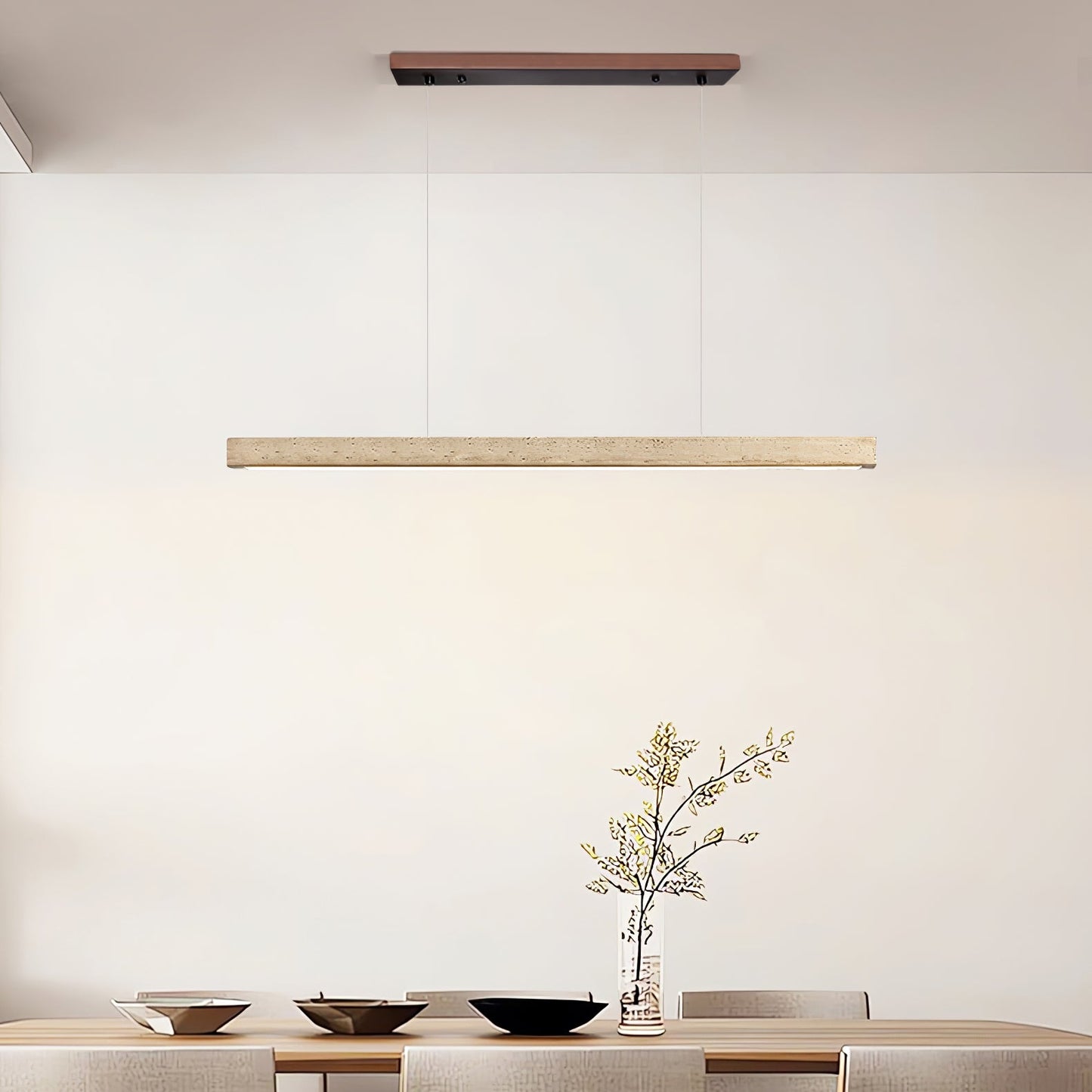 Linear Travertine Pendant Lamp