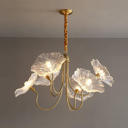 Lotus Leaf Glass Chandelier