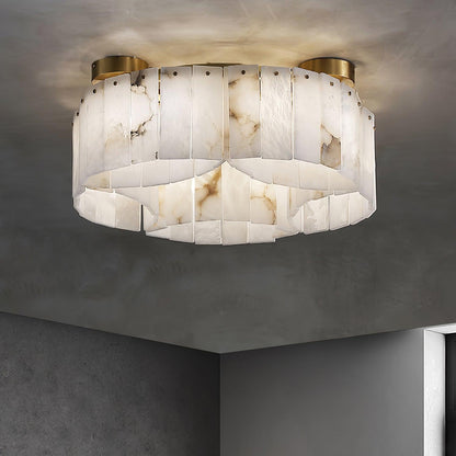 Luxuriöse Deckenlampe aus Alabastermessing